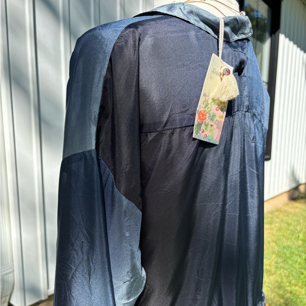 JOHNNY WAS 100% Silk Blue Resort Dress Pete&greta  ( With Tags ) - Picture 5 of 10